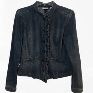 NY and Company  Long Sleeve Ruffle Button Down  Jean  Jacket/Shirt